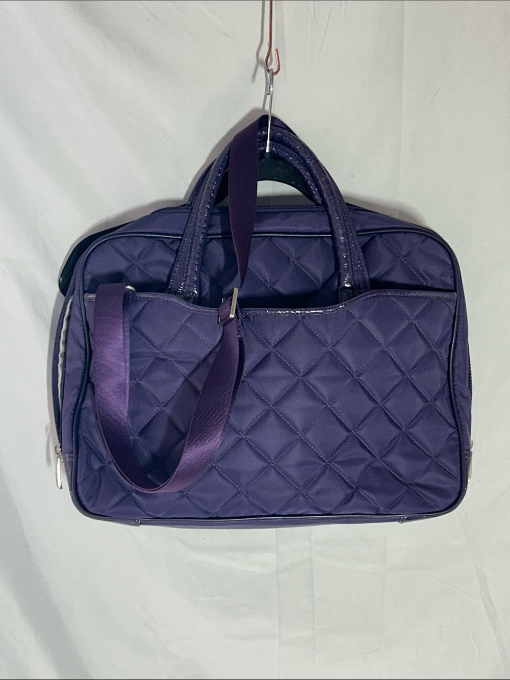 Quilted Purple Laptop Bag for Women - Stylish Carry Case